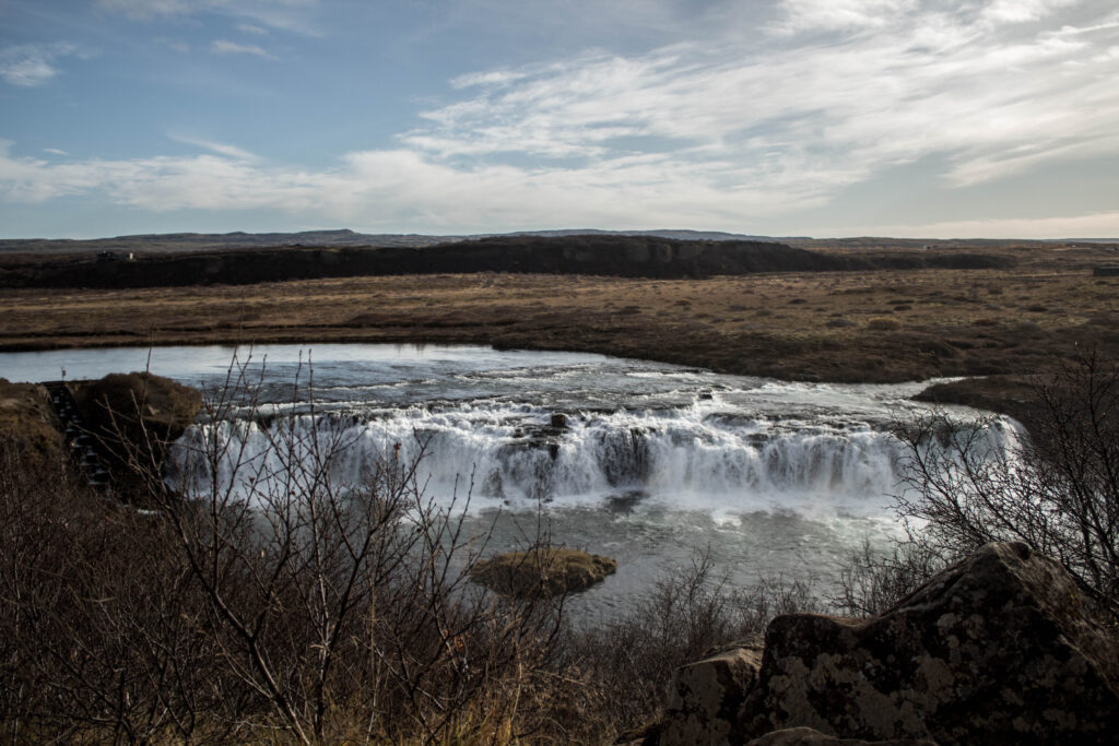 Faxafoss is a hidden gem waterfall off the golden circle in Iceland 