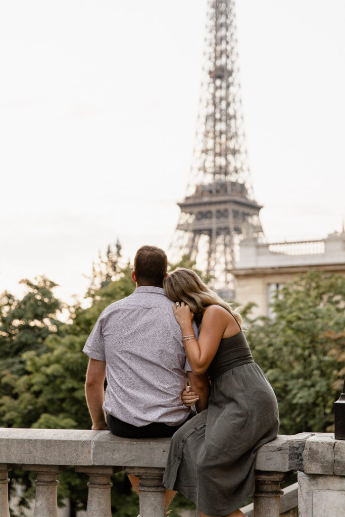 Romantic Paris France honeymoon photography with the eiffel tower views, city streets and cafe vibes.