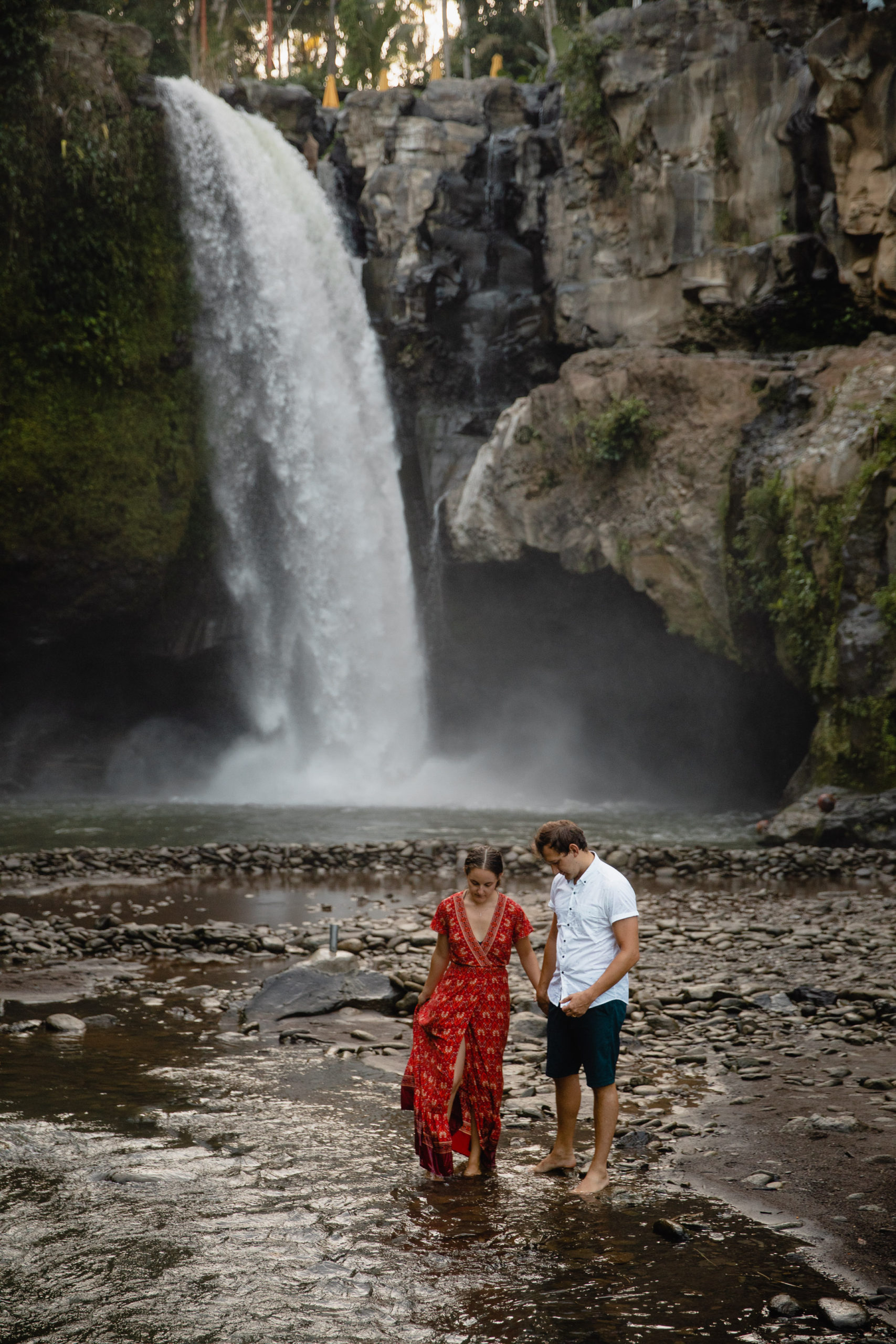 Ubud bali Couples session at waterfall