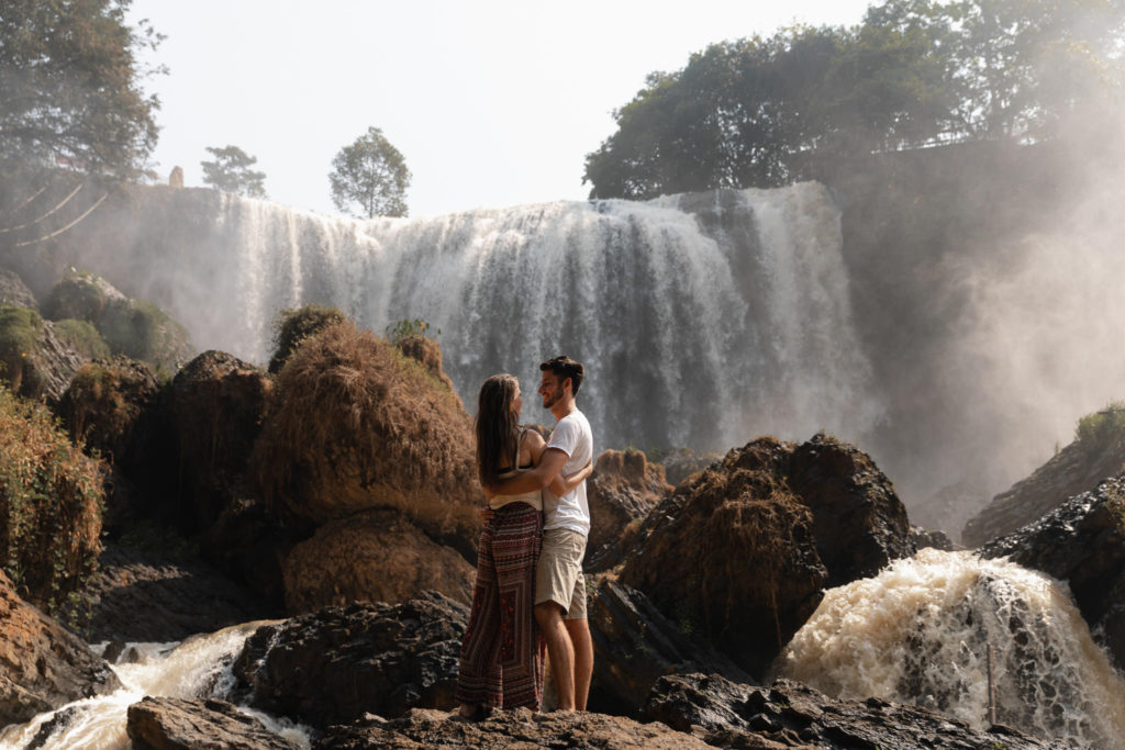 Dalat Vietnam Elephant Waterfall Couples photography session | Engagement session \ destination elopement