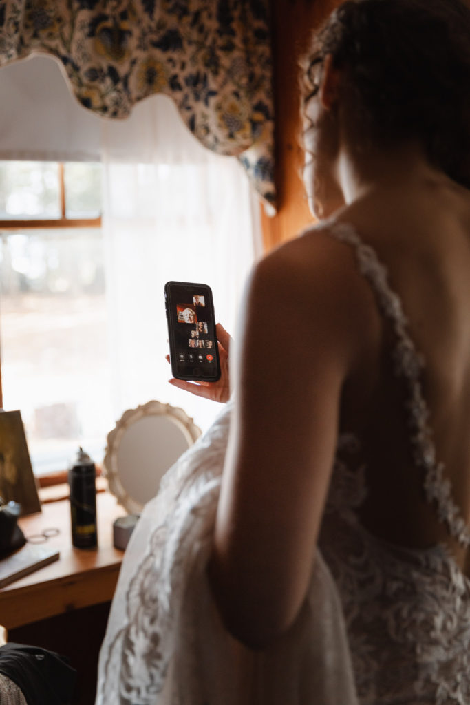 Include family into your elopement day by facetiming them into your ceremony or getting ready