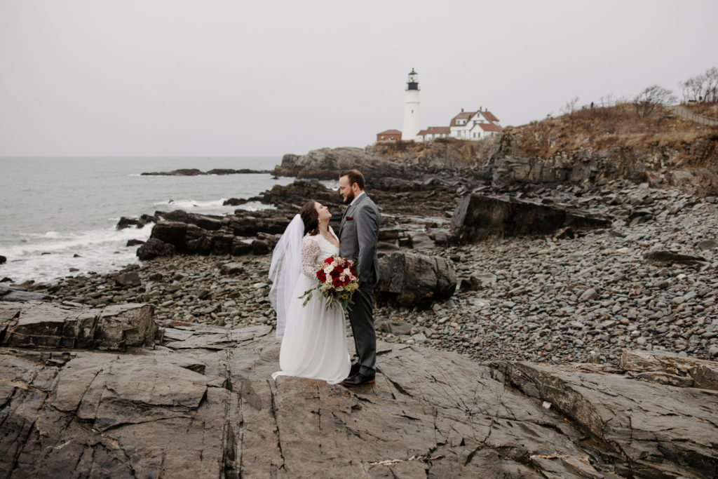 Portland lighthouse elopement in Cape Elizabeth Maine