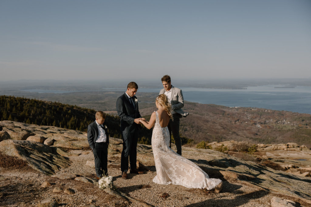 How to elope in Acadia National park. This adventure elopement at Cadillac Mountain at sunset in the Fall was a perfect day.