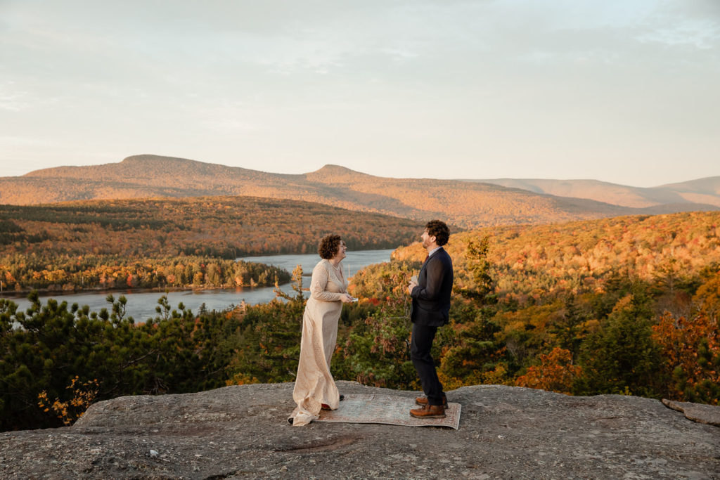 Catskills elopement in the Fall, elopement photographer