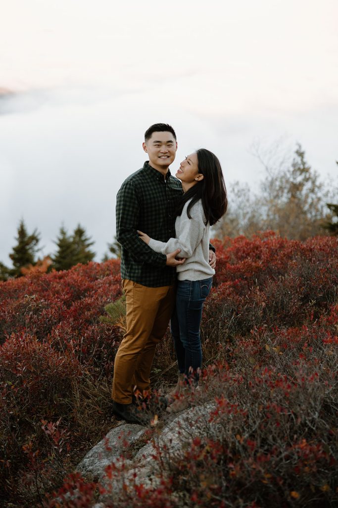 Acadia National Park engagement session in the Fall with kelsey Converse Photography.