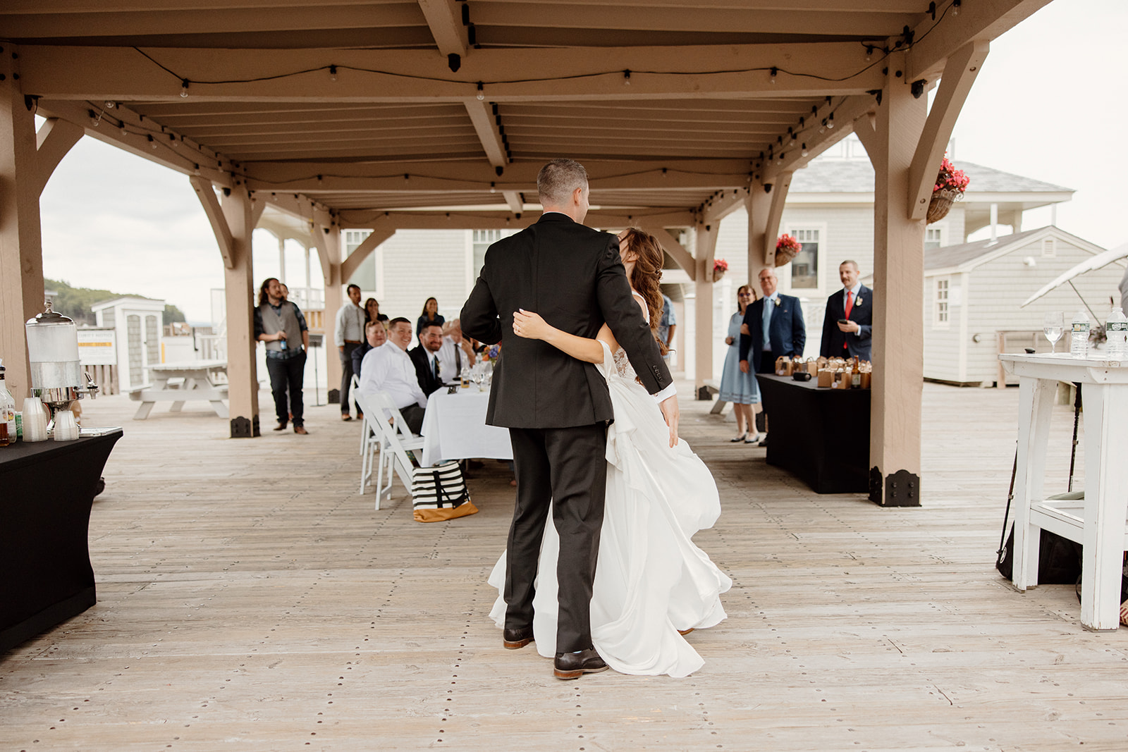 Bride dancing with father at elopement reception