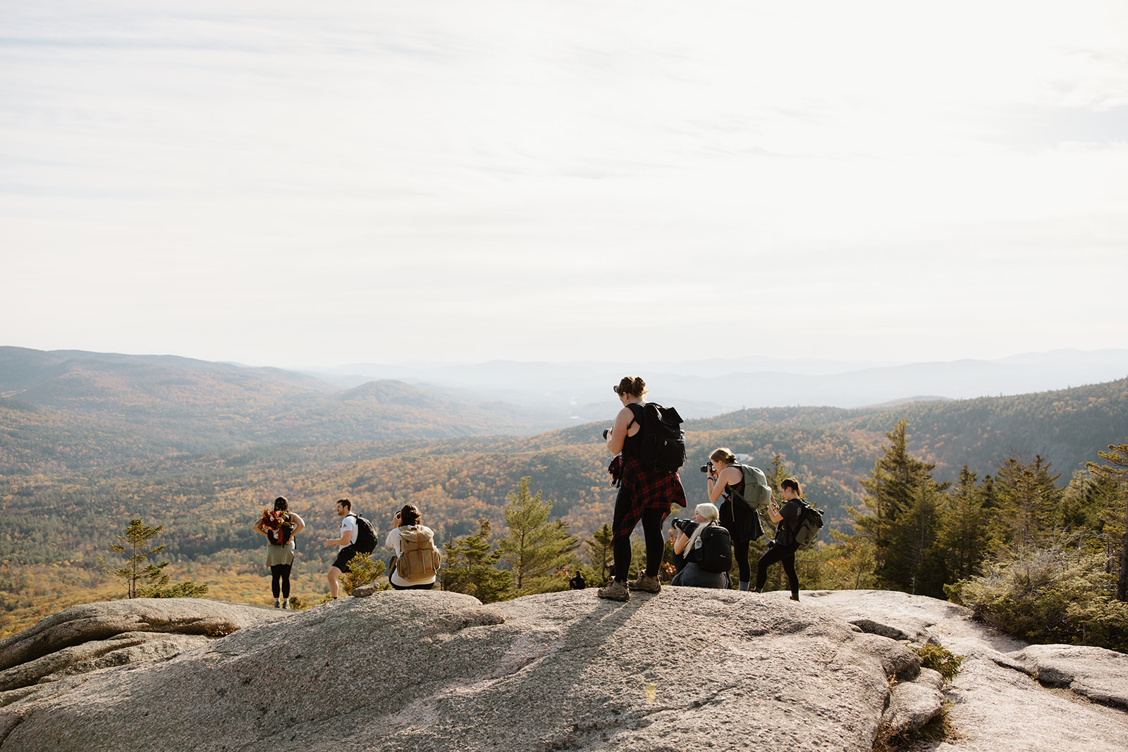 Elopement photographers at a styled shoot in the mountains in New Hampshire