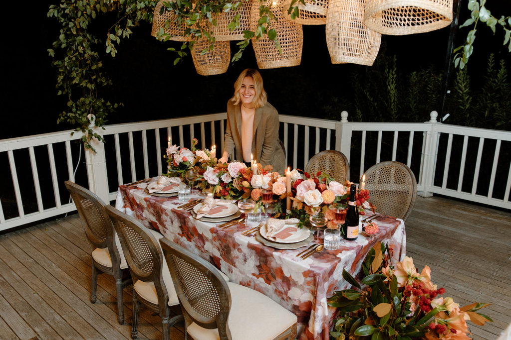 backyard wedding table