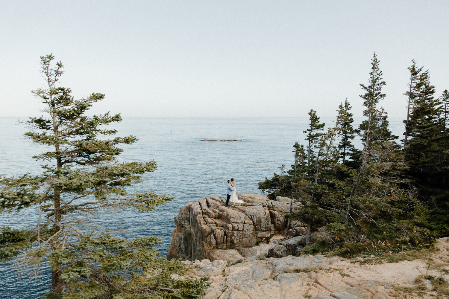 Acadia Elopement Photography at Otter Cliff in the Fall