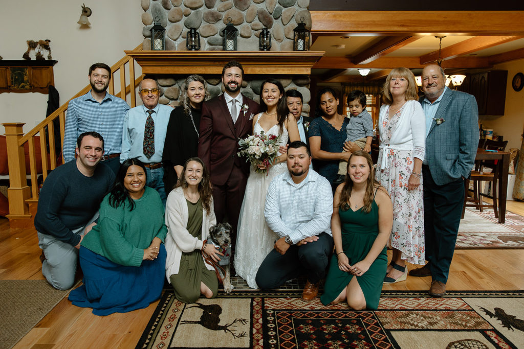 family photo at elopement ceremony