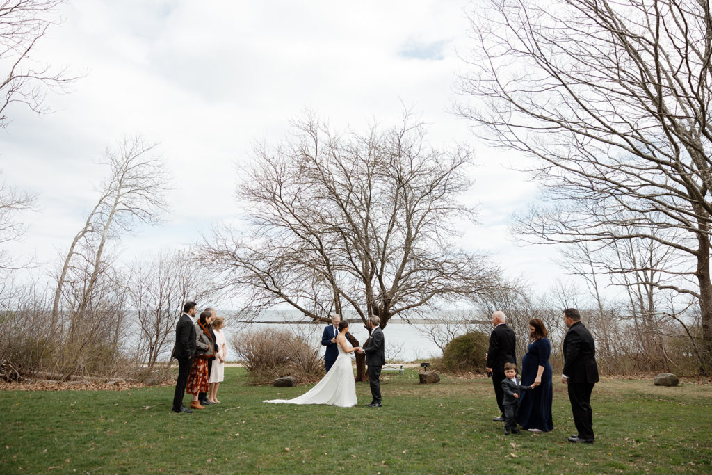 Wedding ceremony at Fort Foster, Maine