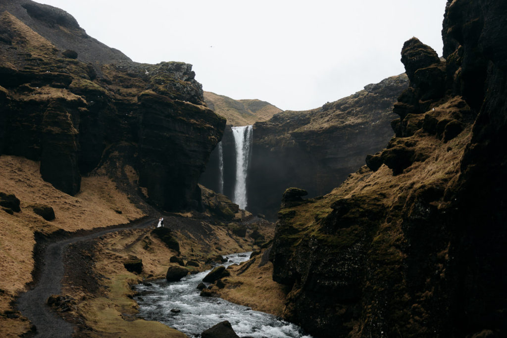 Iceland waterfall elopement location