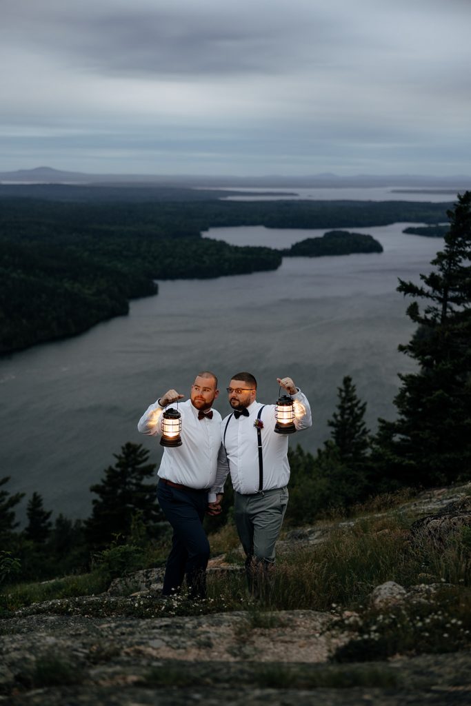 Two grooms elopement in Maine