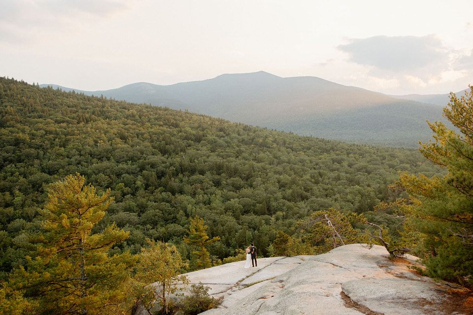 Summer mountain elopement at Cathedral Ledge