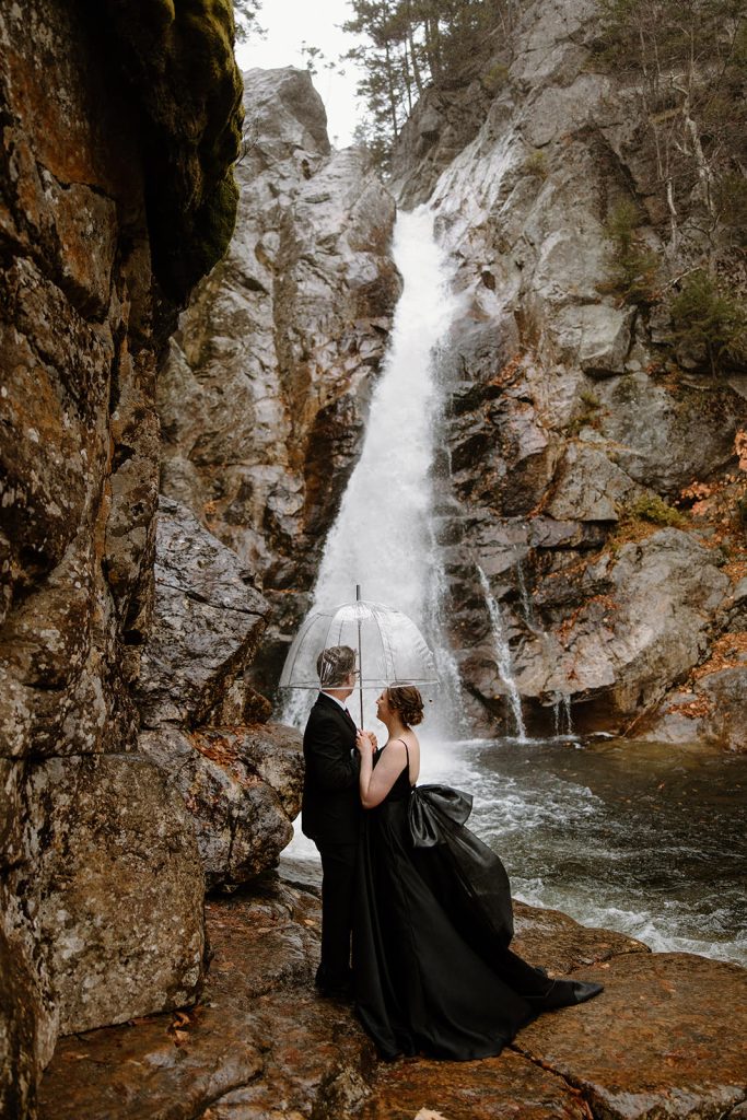 Glen Ellis Waterfall in Pinkham Notch adventure elopement