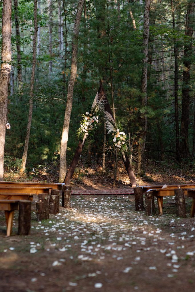 backyard wedding ceremony altar