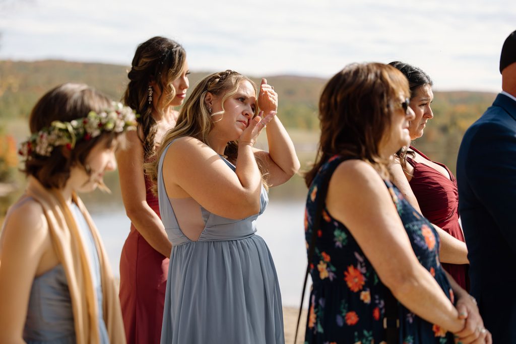 NH State Park Wedding ceremony with guests