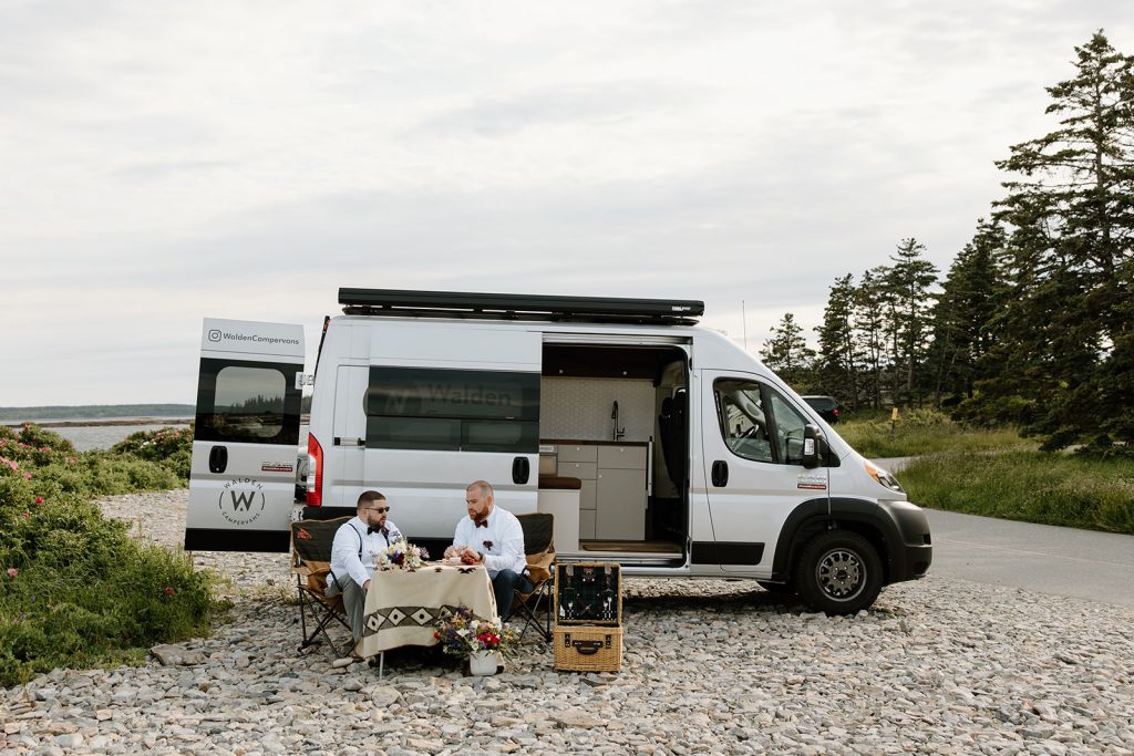 Acadia National Park elopement with campervan with Walden Campervans.