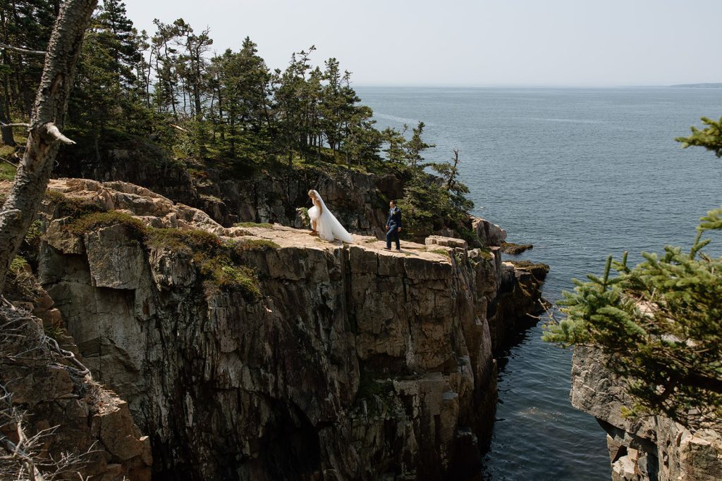 Acadia National Park Schoodic Peninsula elopement and wedding in the summer.