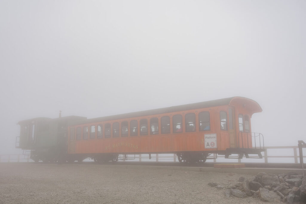 Choose the cog railway to elope on top of Mount Washington